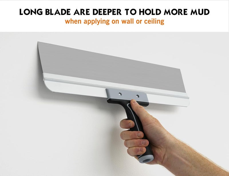 Rolling Dog 18 Inch Taping Knife - 18" Drywall Skimming Blade, Threaded End Can be Attached to Extension Pole, Stainless Steel Blade for Skimming and Smoothing Walls and Ceilings - Image 5